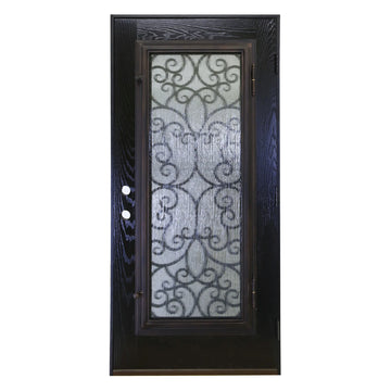 36X80 ELEGANT EXTERIOR COMPOSITE DOOR FR06C RH 36X80  ESPRESSO, OPENABLE WINDOW.