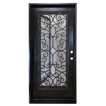 36X80 ELEGANT EXTERIOR COMPOSITE DOOR FR06C LH 36X80  ESPRESSO, OPENABLE WINDOW.