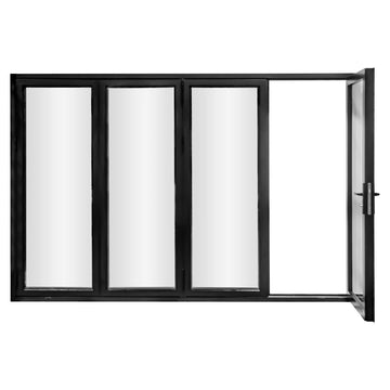 AL FoldingDoor,NFD:119 1/2"x95 1/2",Black,31,Folded Out,Right to Left