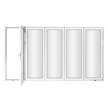 AL FoldingDoor,NFD:167 1/2"x95 1/2",White,05,Folded Out,Left to Right