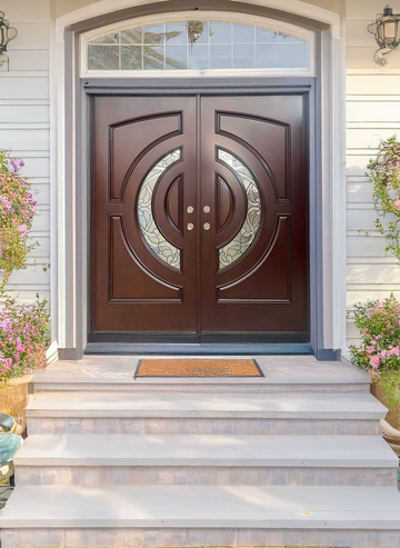 72X80 ELEGANT EXTERIOR COMPOSITE DOOR AR10A LH  DARK WALNUT, TRIPLE B