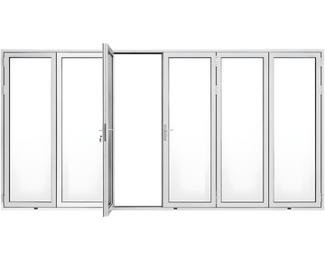 AL FoldingDoor,NFD:215 1/2"x79 1/2",white,33,Folded Out,Dual Open