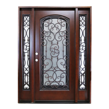 60X80 CLASSIC EXTERIOR COMPOSITE DOOR FRR02C RH 60X80  DARK WALNUT, OPENABLE WIN
