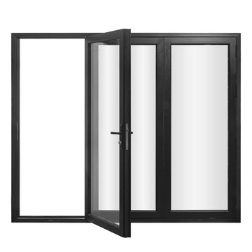 AL FoldingDoor,NFD:95 1/2"x79 1/2",Black,03,Folded Out,Left to Right