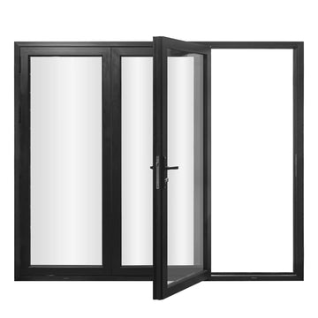 AL FoldingDoor,NFD:95 1/2"x79 1/2",Black,30,Folded Out,Right to Left