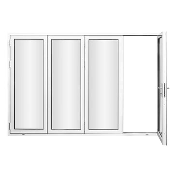 AL FoldingDoor,NFD:119 1/2"x95 1/2",White,31,Folded Out,Right to Left