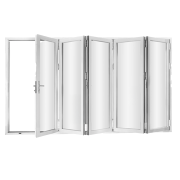 AL FoldingDoor,NFD:191 1/2"x95 1/2",White,33,Folded Out,Dual Open