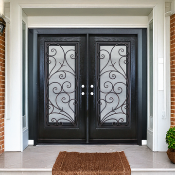 60X80 ELEGANT EXTERIOR COMPOSITE DOOR FR08C RH 60X80  BLACK, OPENABLE WIND