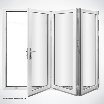 AL FoldingDoor,NFD:71 1/2"x79 1/2",White,03,Folded Out,Left to Right