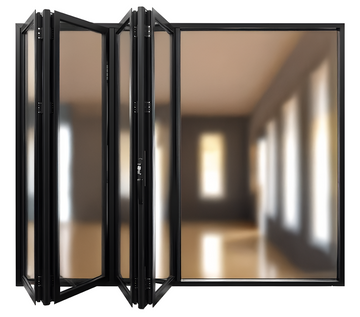 AL FoldingDoor,NFD:119 1/2"x79 1/2",Black,40,Folded Out,Right to Left