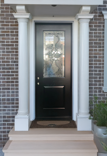 36X80 ELEGANT EXTERIOR COMPOSITE DOOR PCD S LH 36X80  ESPRESSO, TRIPLE BEVEL GLA