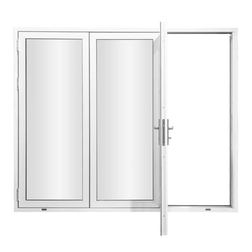 AL FoldingDoor,NFD:107 1/2"x95 1/2",White,30,Folded Out,Right to Left