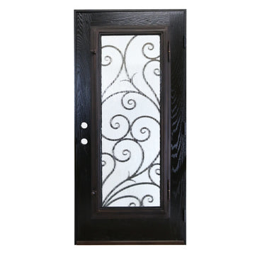 36X80 ELEGANT EXTERIOR COMPOSITE DOOR FR08C RH 36X80  ESPRESSO, OPENABLE WINDOW.
