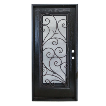 36X80 ELEGANT EXTERIOR COMPOSITE DOOR FR08C LH 36X80  ESPRESSO, OPENABLE WINDOW.