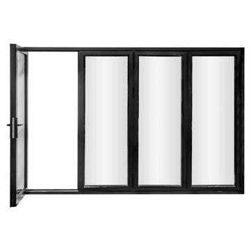 AL FoldingDoor,NFD:119 1/2"x95 1/2",Black,13,Folded Out,Left to Right