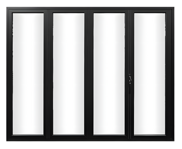 AL FoldingDoor,NFD:143 1/2"x79 1/2",Black,22,Folded Out,Both side open