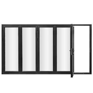 AL FoldingDoor,NFD:167 1/2"x95 1/2",Black,50,Folded Out,Right to Left