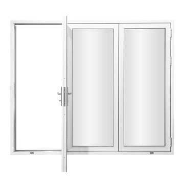 AL FoldingDoor,NFD:95 1/2"x79 1/2",White,03,Folded Out,Left to Right