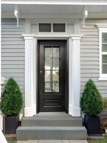 Pre-Hung Iron Front Single Door 3680 LH With Rain Glass WI115
